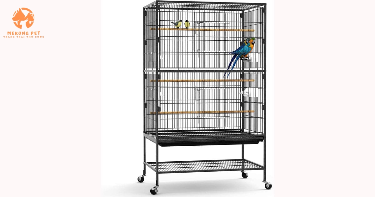 Chuồng nuôi vẹt macaw rất đơn giản, bạn có thể tự làm hoặc mua với giá cả phải chăng